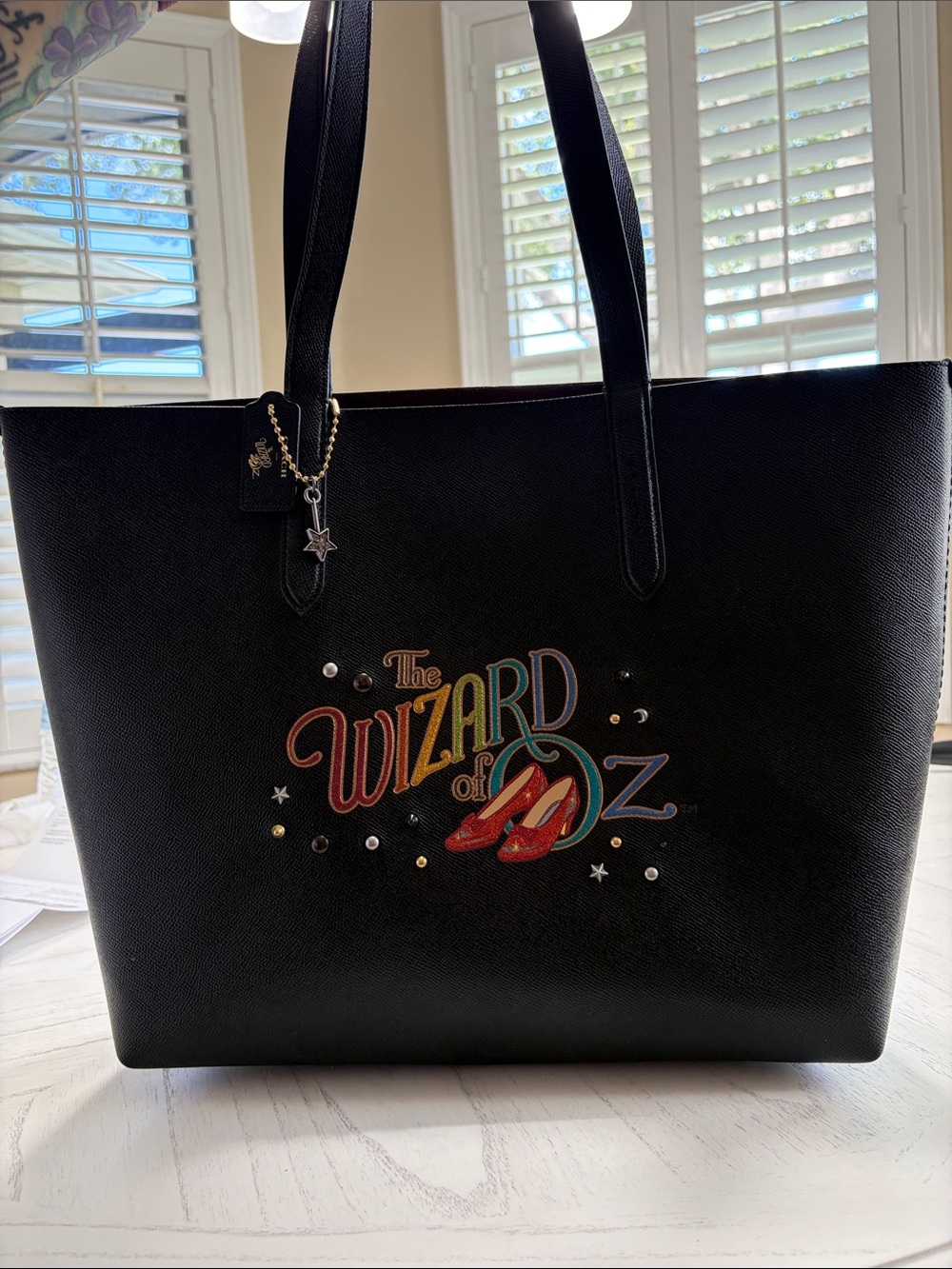 Coach Black Tote with Multicolor Wizard of Oz Graphic - Picture 2 of 11